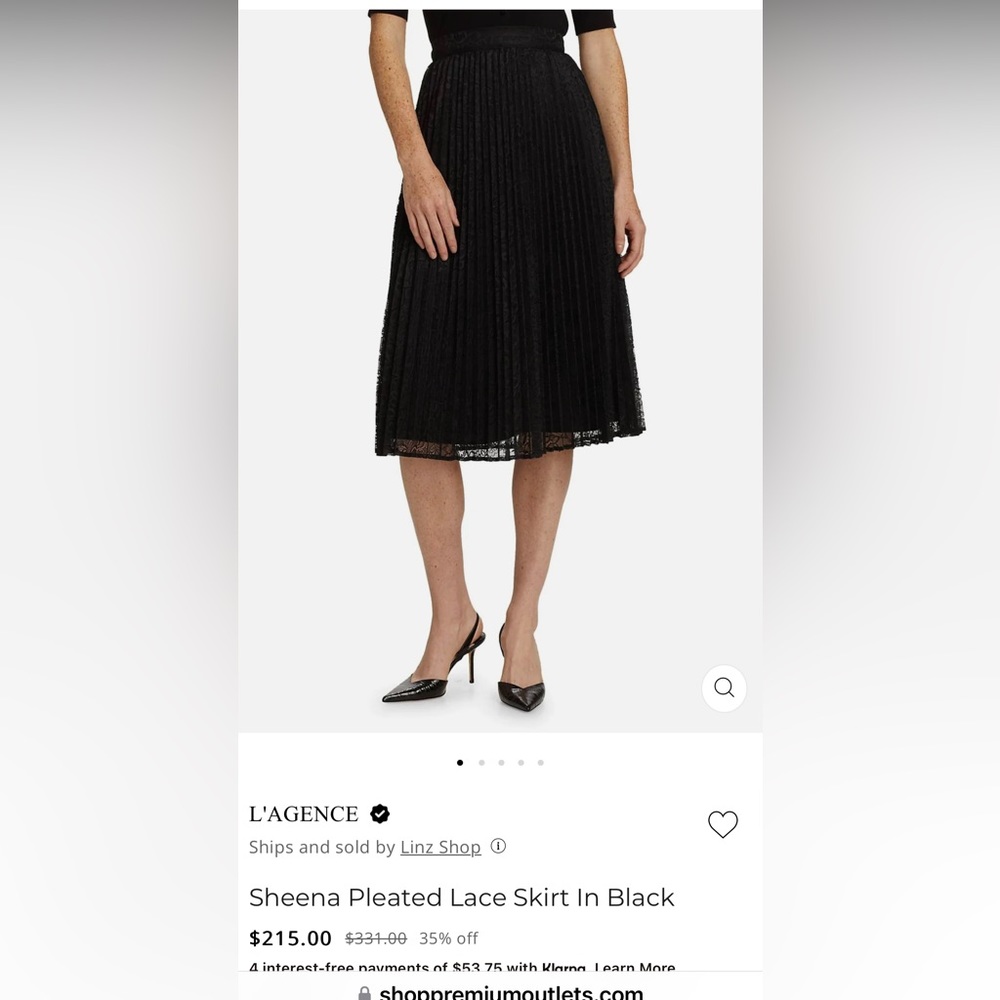 L’AGENCE sheena please lace skirt (Black)